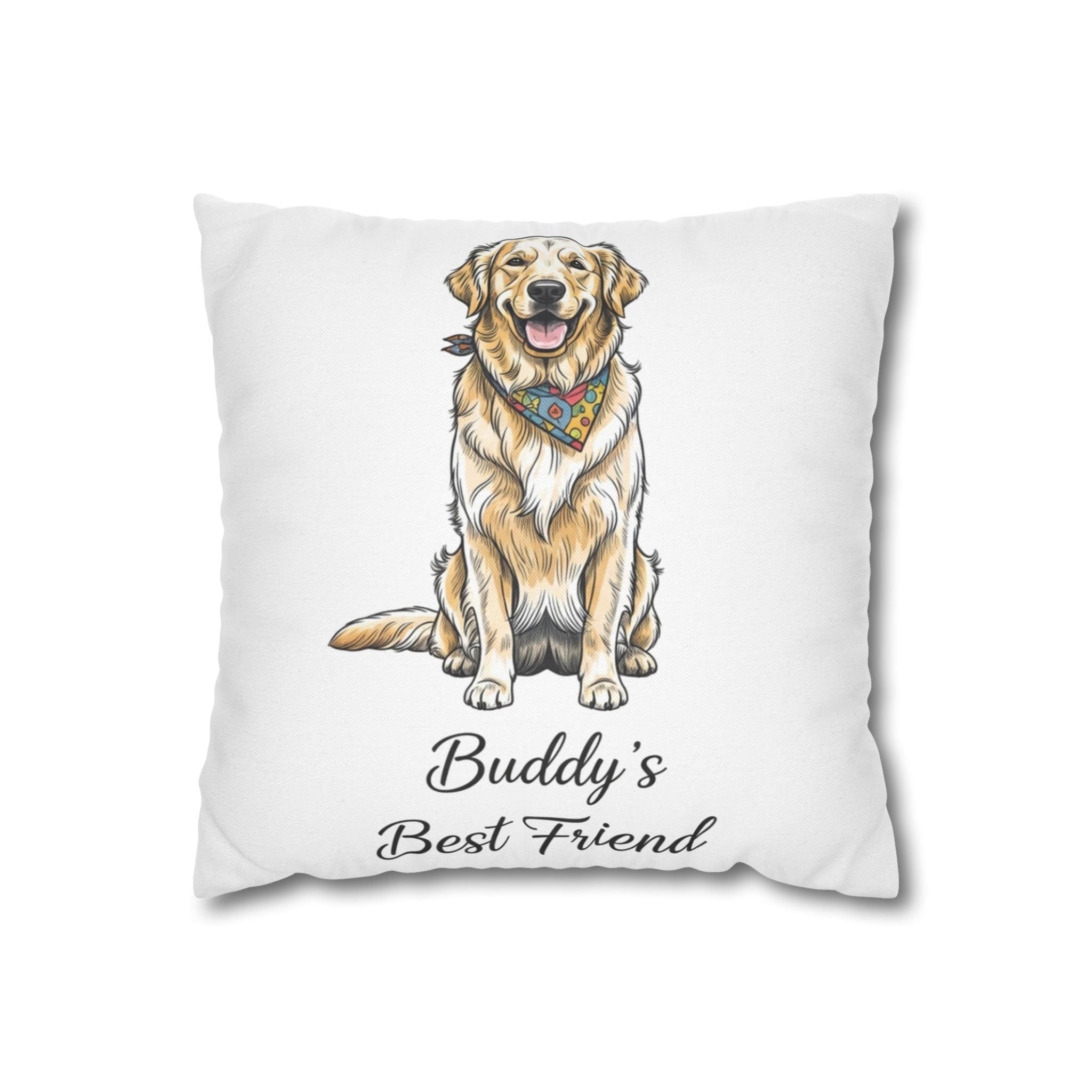 Golden Retriever 'Buddy’s Best Friend' Decorative Pillowcase