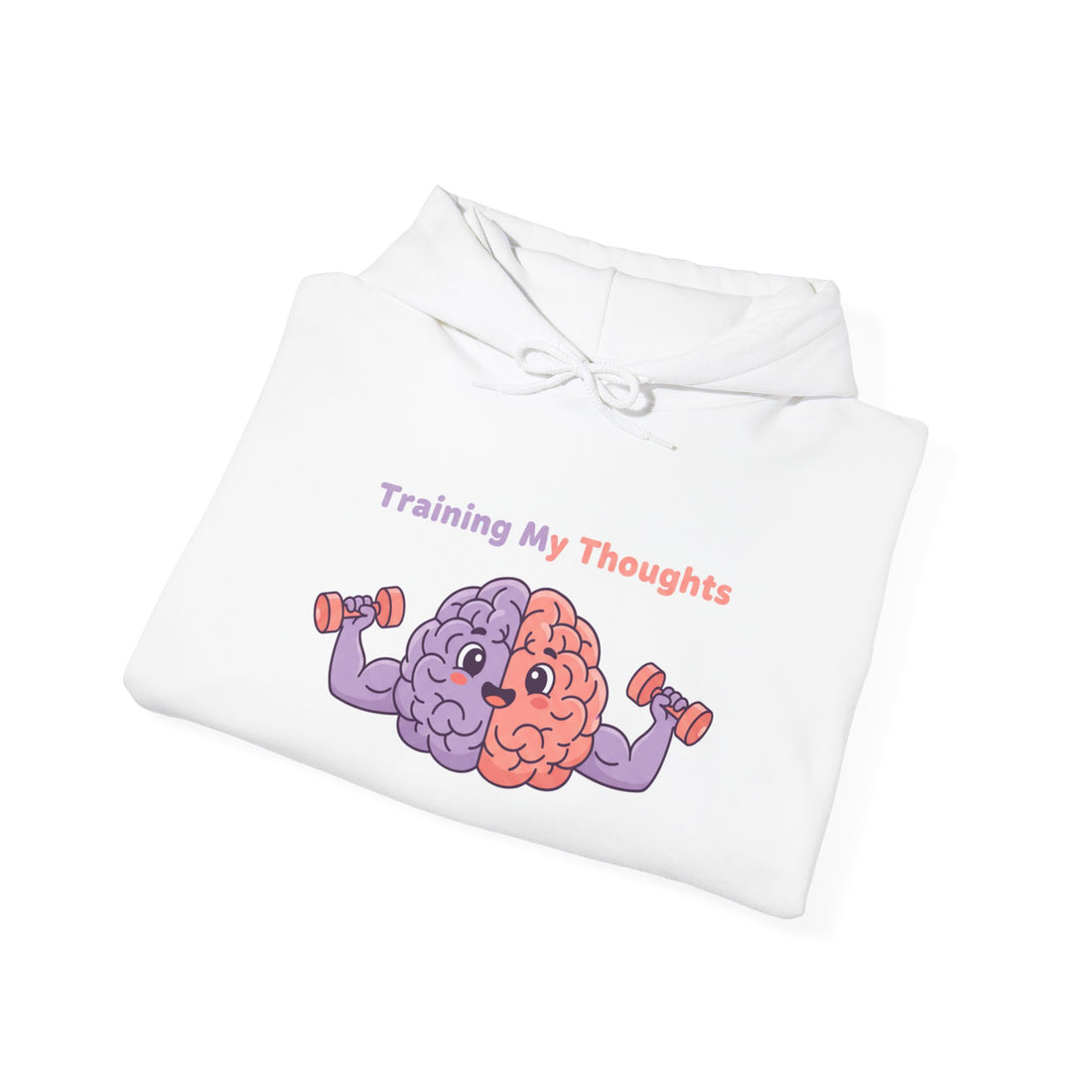 Training My Thoughts Hoodie — Cute Brain Weightlifting Mental Health Sweatshirt