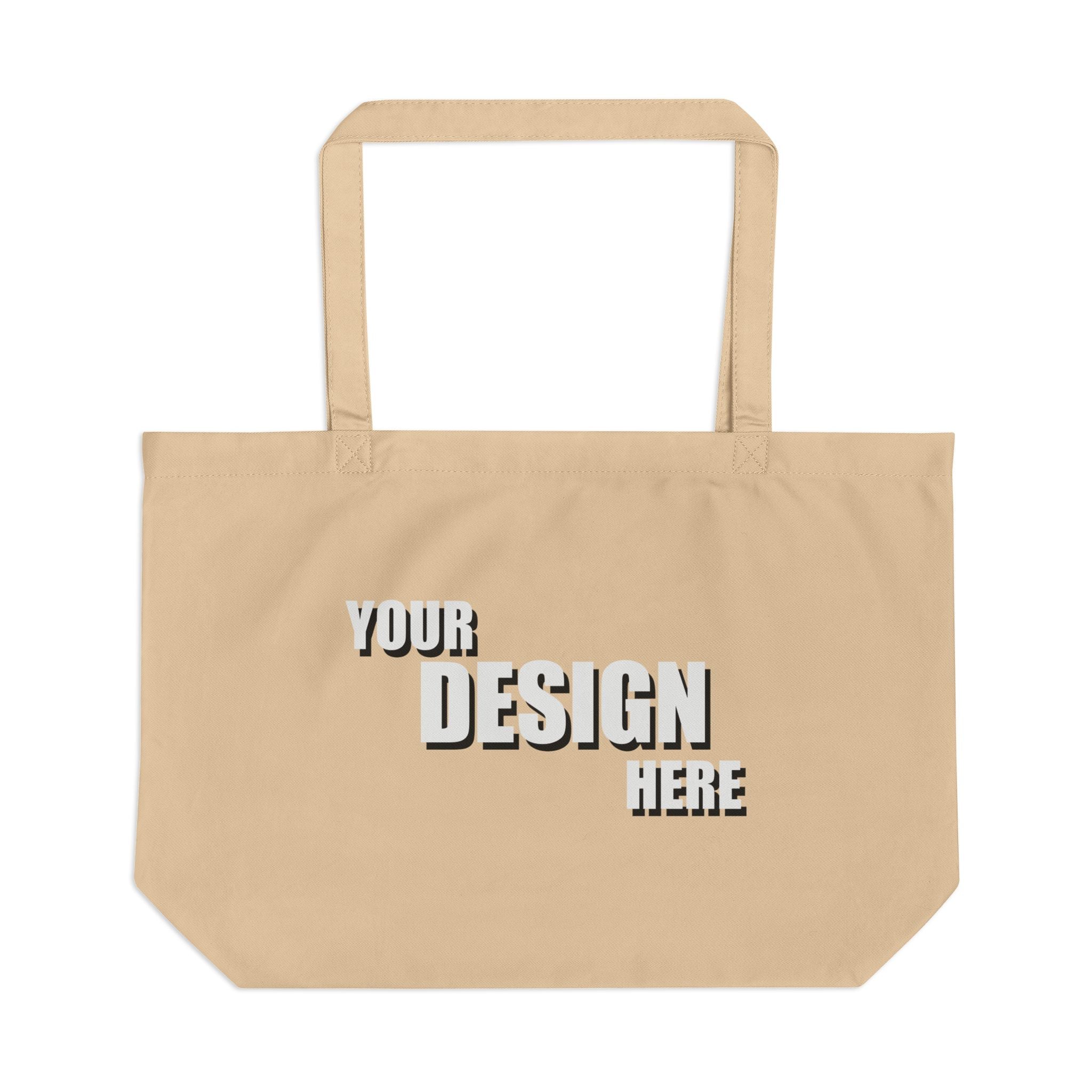 Large Eco Tote Bag — Customizable Canvas Market Tote for Shopping & Beach