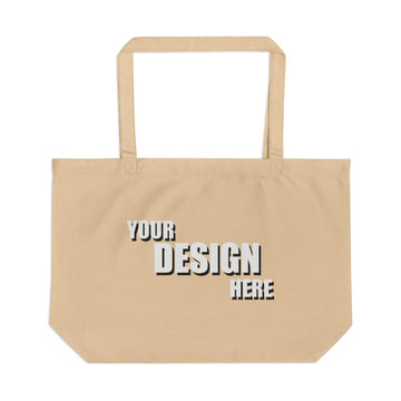 Large Eco Tote Bag — Customizable Canvas Market Tote for Shopping & Beach
