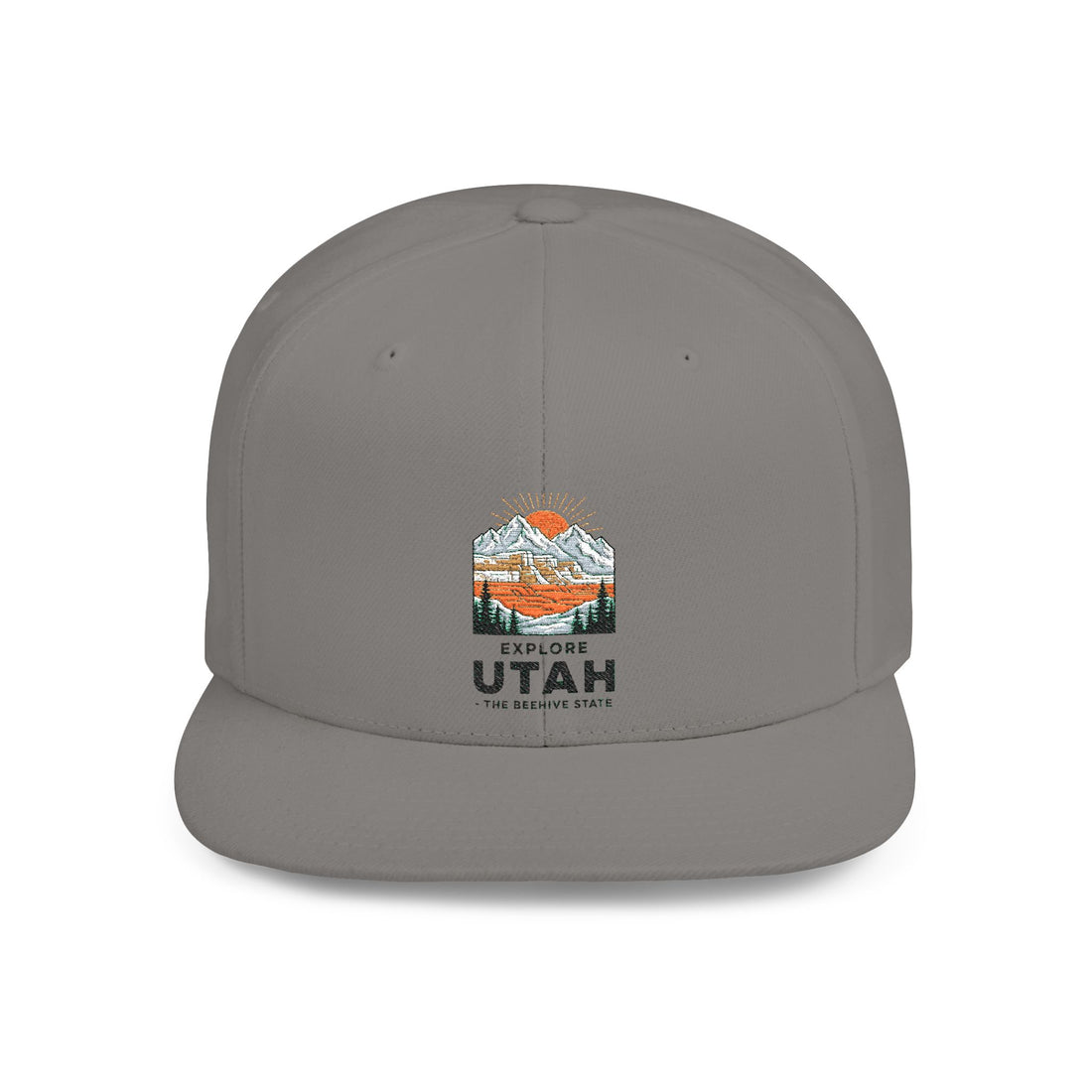 Explore Utah Flat Bill Snapback Hat — Retro Mountain Outdoors Cap
