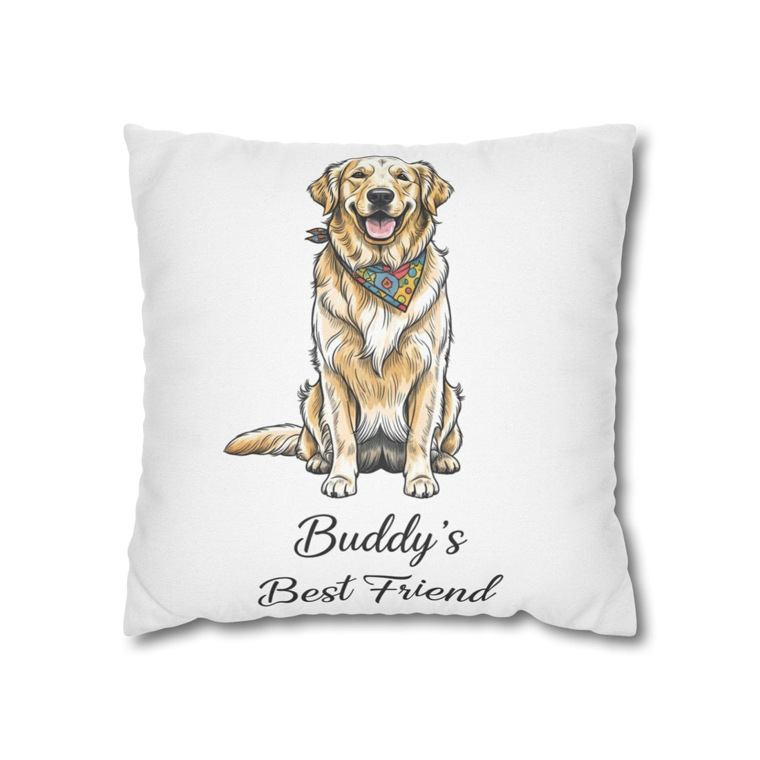 Golden Retriever 'Buddy’s Best Friend' Decorative Pillowcase