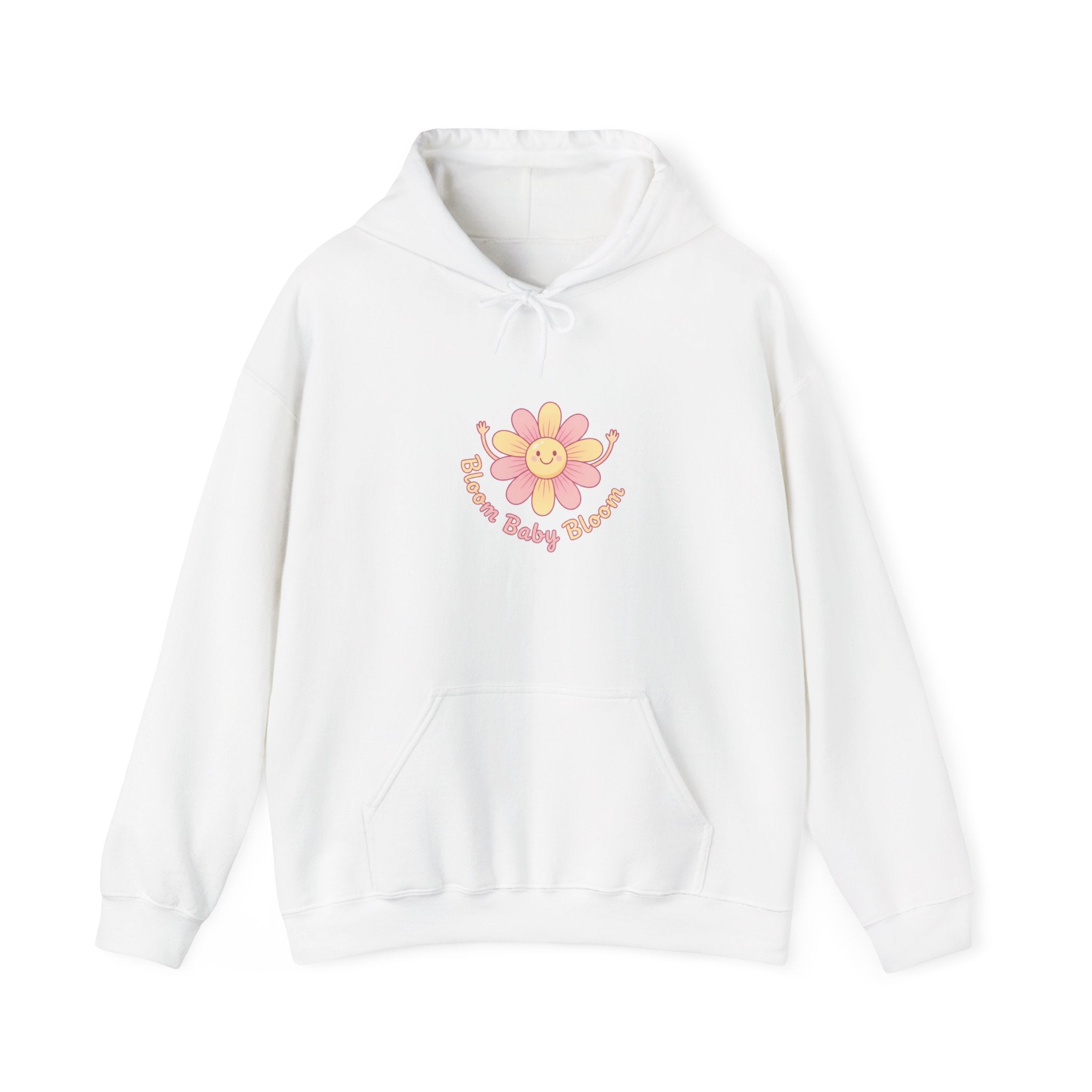 Happy Daisy Flower Hoodie — "Stay Blooming" Cute Floral Smiley Pullover