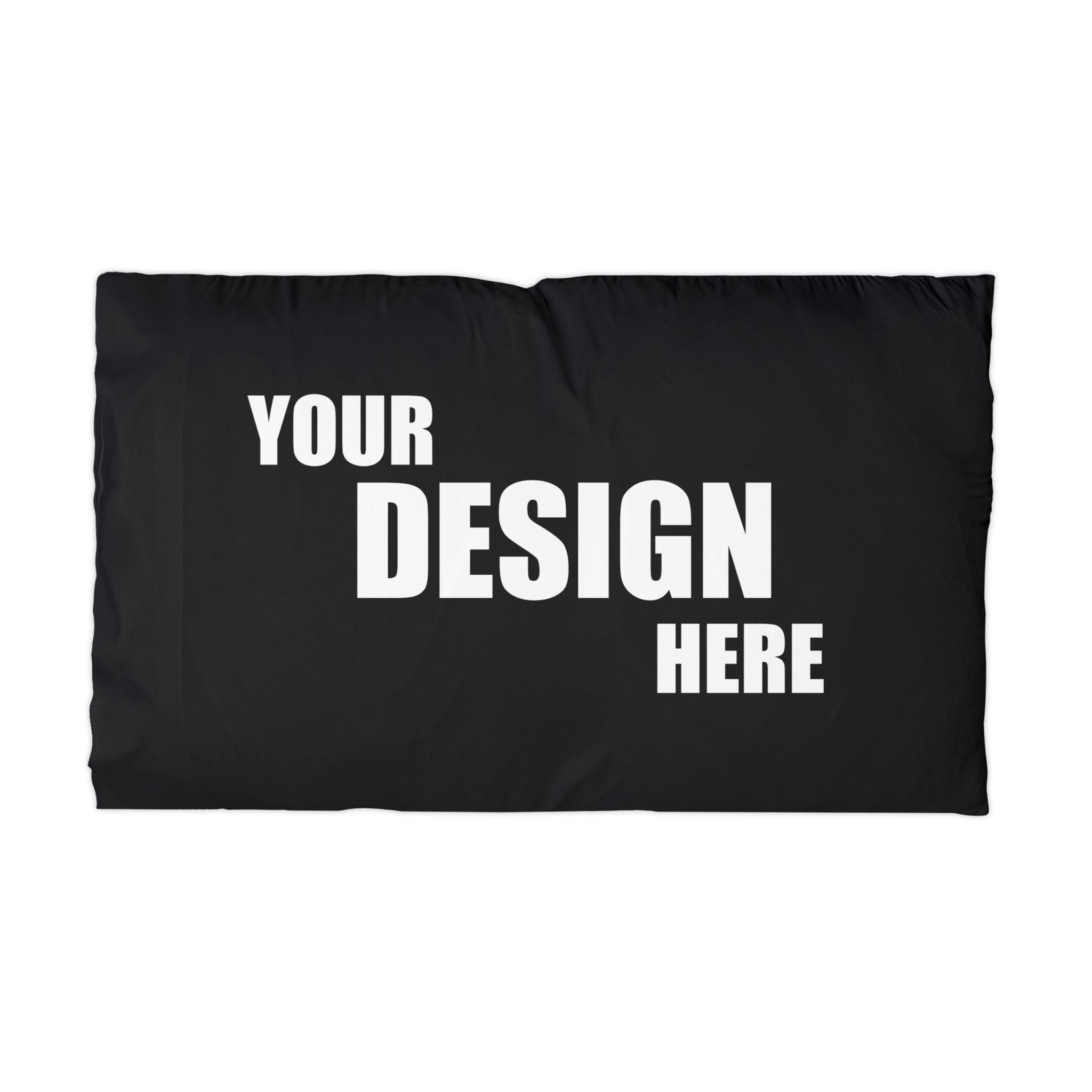 Custom Microfiber Pillowcase — Black ‘Your Design Here’ Accent Pillowcase for Bedroom, Dorm & Gifts