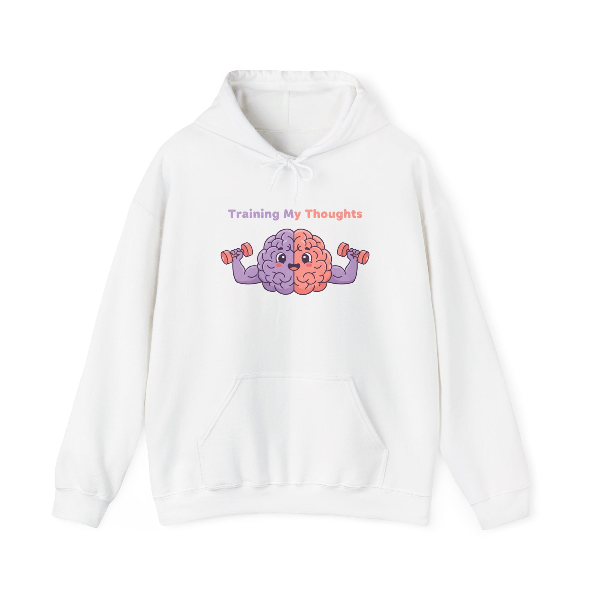 Training My Thoughts Hoodie — Cute Brain Weightlifting Mental Health Sweatshirt