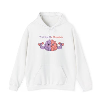 Training My Thoughts Hoodie — Cute Brain Weightlifting Mental Health Sweatshirt