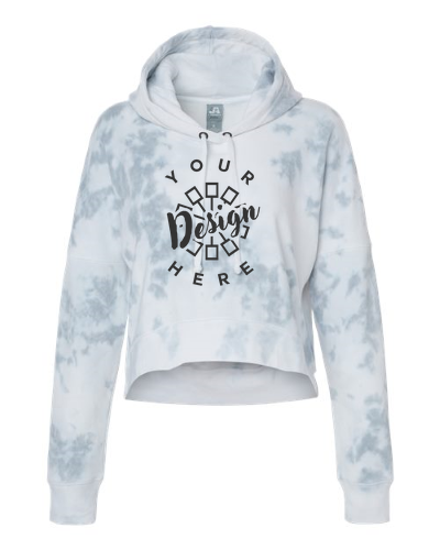 J. America Ladies' Triblend Cropped Hooded Sweatshirt